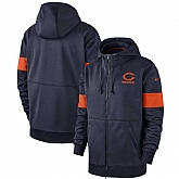Chicago Bears Nike Sideline Performance Full Zip Hoodie Navy,baseball caps,new era cap wholesale,wholesale hats